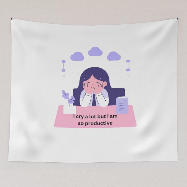 Item preview,  KAWAIII Cry A Lot But I Am So Productive designed and sold by KawaiiLyfe.
