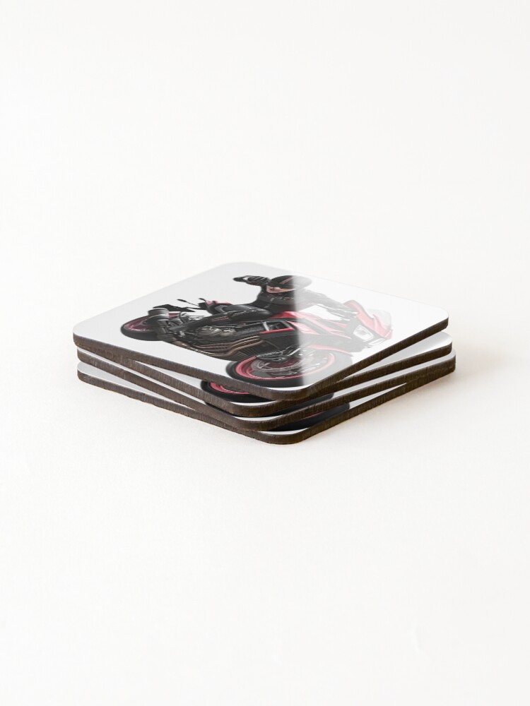 Thumbnail 4 of 5, Coasters (Set of 4), Red Rider, Motorcycle Dream designed and sold by TriForceDesign.