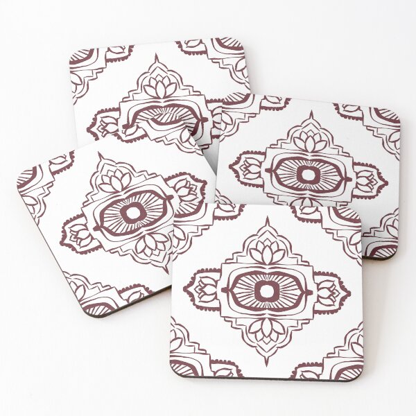 Item preview, Ajna Padma Pattern - Snow + Wine designed and sold by Irene Estelle.