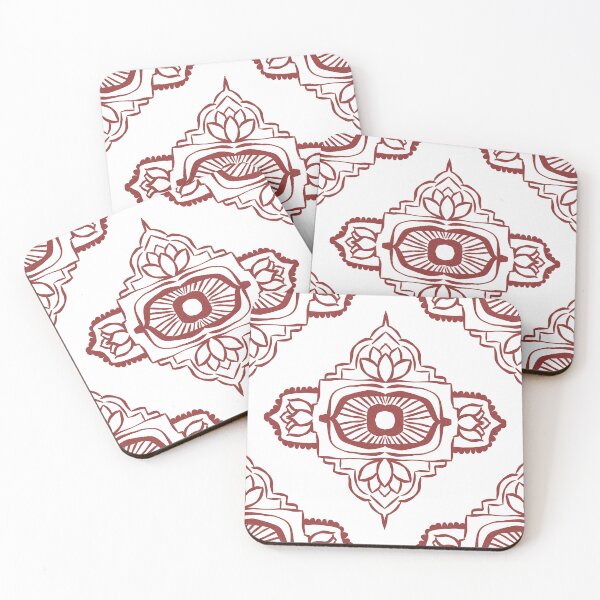Aperçu de l'œuvre Ajna Padma Pattern - Snow + Ruby créée et vendue par Irene Estelle.