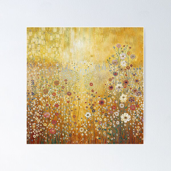 Aperçu de l'œuvre Gustav Klimt Floral avec de l'Or créée et vendue par maniacfitness.