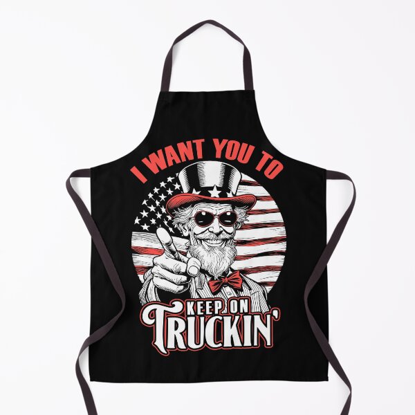 Item preview, Keep On Truckin 4th Of July Uncle Sam Truck Driver USA Flag designed and sold by GrandeDuc.