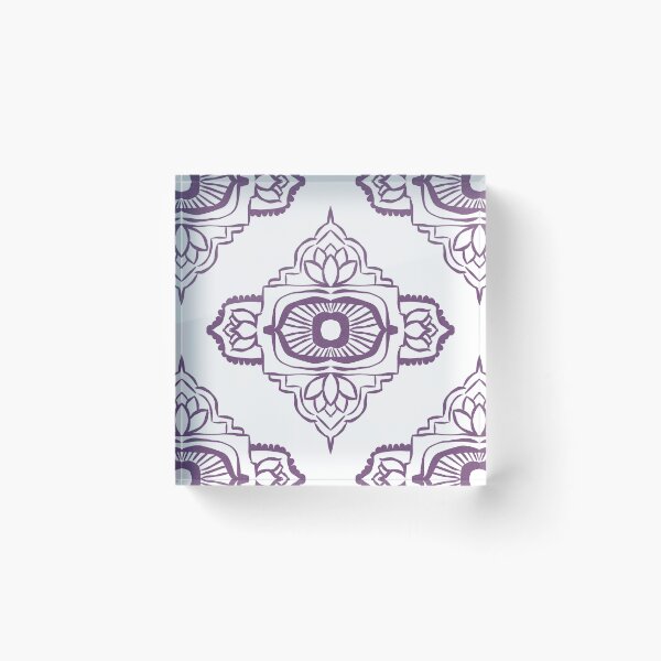 Artikelvorschau, Ajna Padma Pattern - Snow + Purple entworfen und verkauft von Irene Estelle.