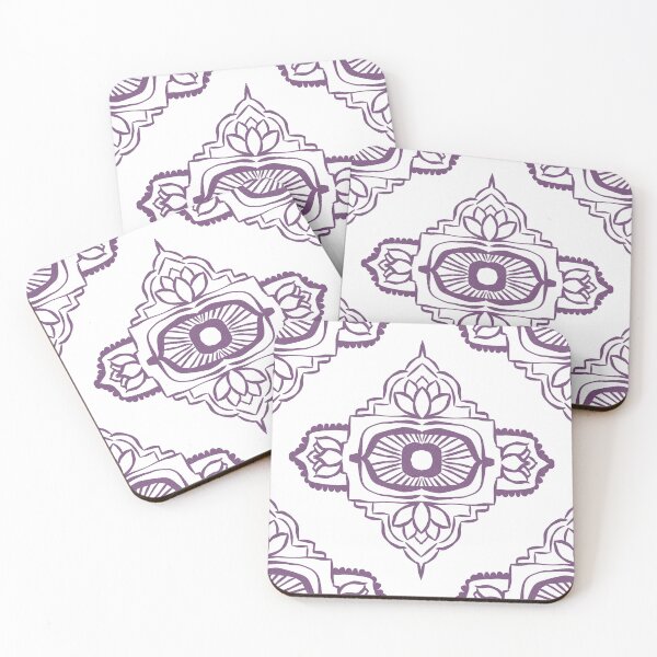Artikelvorschau, Ajna Padma Pattern - Snow + Purple entworfen und verkauft von Irene Estelle.