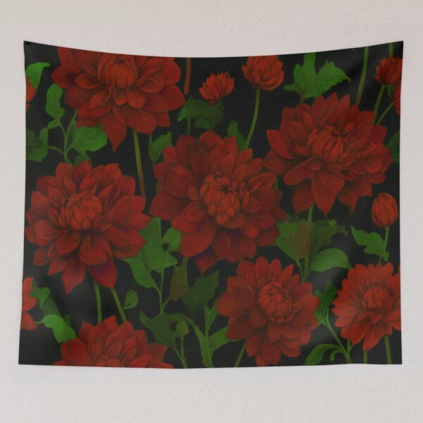 Item preview, Red dahlias designed and sold by Flowersonstuff.
