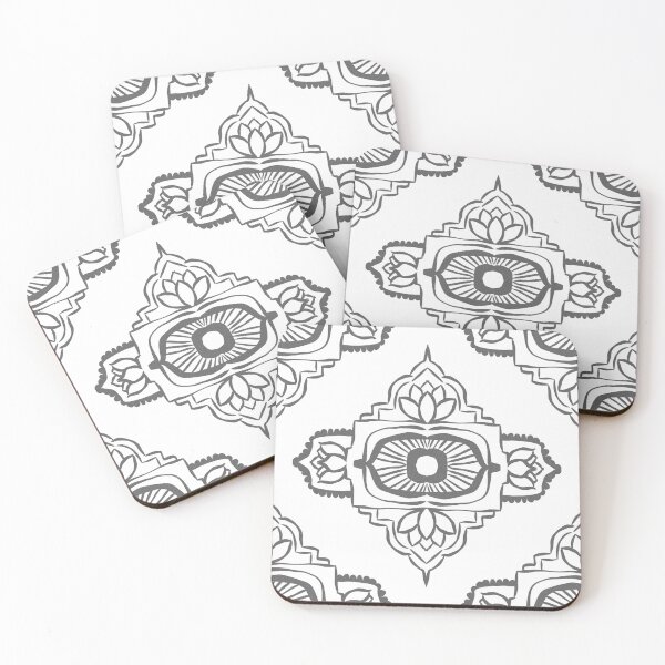 Aperçu de l'œuvre Ajna Padma Pattern - Snow + Slate créée et vendue par Irene Estelle.
