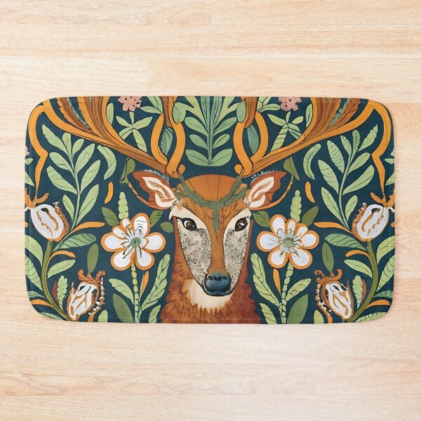 Item preview, Morris Inspired Deer Art Vintage Forest Illustration designed and sold by Tamas Das.