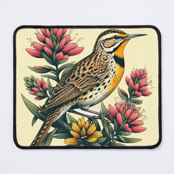 Item preview, Vintage Western Meadowlark & Indian Paintbrush, Wyoming designed and sold by AryaSubramanian.