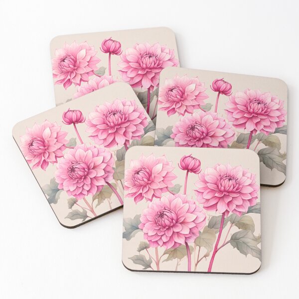 Item preview, Pink dahlias designed and sold by Flowersonstuff.