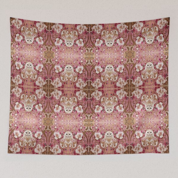Item preview, Cats with pink and gold  designed and sold by Flowersonstuff.