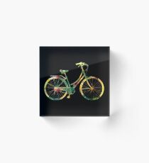 Painted Bicycle / Tie Dye Bike Acrylic Block