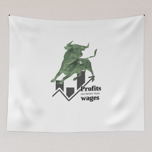 Item preview, Profits And Wages Trading Bull With Chart Behind designed and sold by SrSCreative.