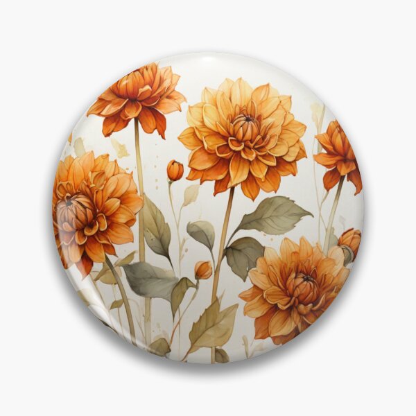 Item preview, Orange dahlias designed and sold by Flowersonstuff.