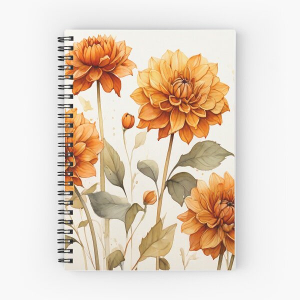 Item preview, Orange dahlias designed and sold by Flowersonstuff.