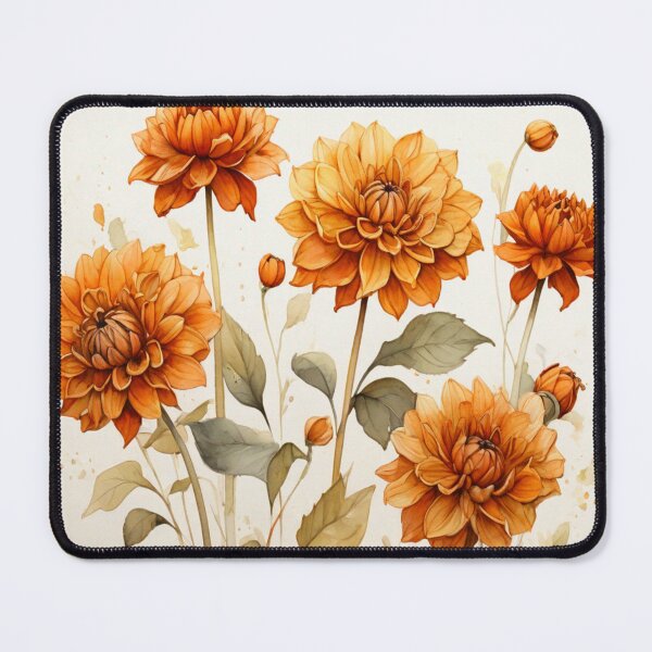 Item preview, Orange dahlias designed and sold by Flowersonstuff.