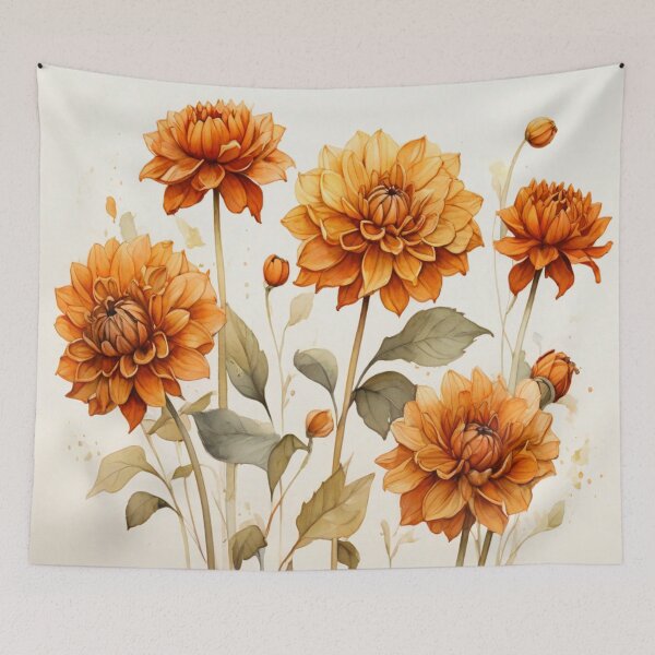 Item preview, Orange dahlias designed and sold by Flowersonstuff.