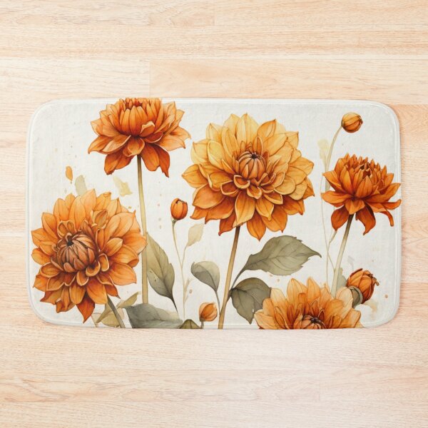 Item preview, Orange dahlias designed and sold by Flowersonstuff.