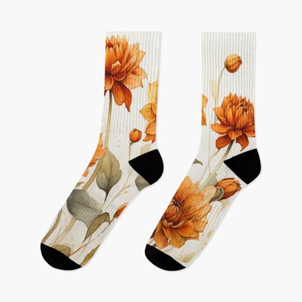 Item preview, Orange dahlias designed and sold by Flowersonstuff.
