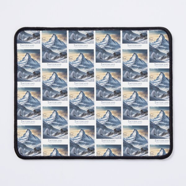 Item preview, Vintage Swiss Alps Landscape - Switzerland - Minimalistic Alpine Panorama Winter Landscape Matterhorn in Retro Style designed and sold by pod24.