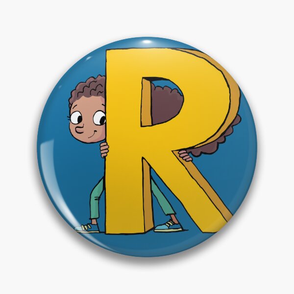 Item preview, girl hides behind the capital letter R designed and sold by duxpavlic.