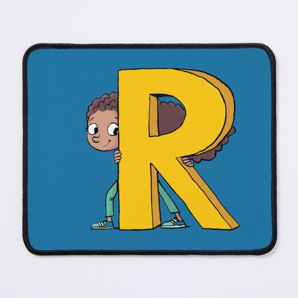 Item preview, girl hides behind the capital letter R designed and sold by duxpavlic.