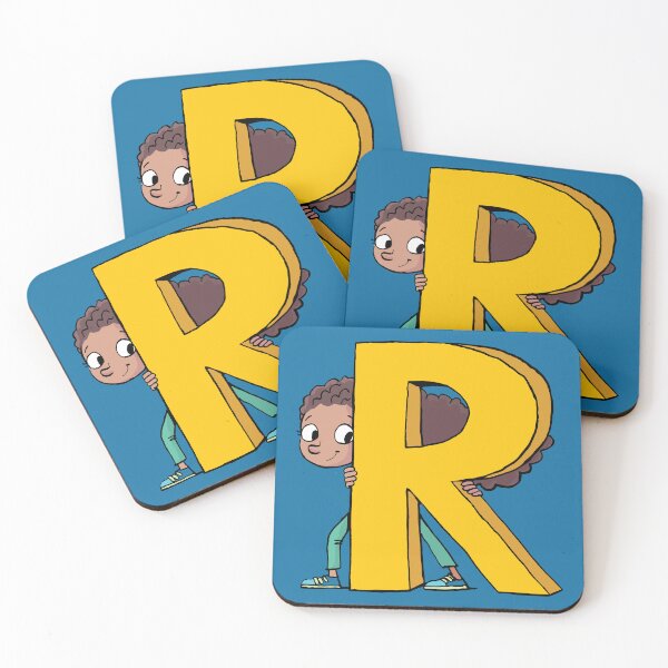 Item preview, girl hides behind the capital letter R designed and sold by duxpavlic.