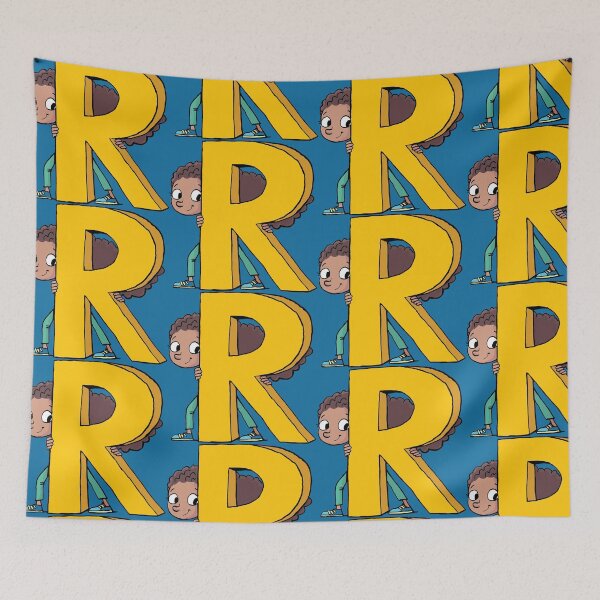 Item preview, girl hides behind the capital letter R designed and sold by duxpavlic.
