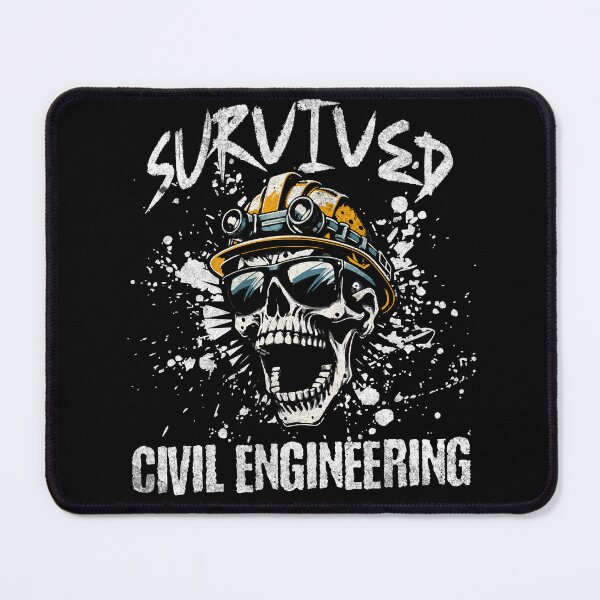 Item preview, Civil engineering survivor -survived civil engineering, graduates, skull in hard hat grunge punk designed and sold by MeringueMango.