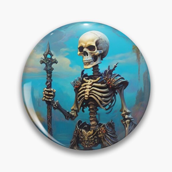 Item preview, Skeleton warrior standing in an ethereal magical bog with flowers  designed and sold by Vintage Designs +.