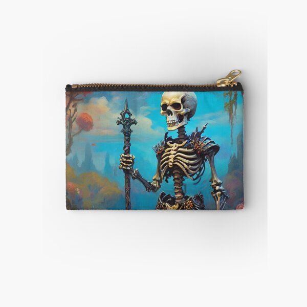 Item preview, Skeleton warrior standing in an ethereal magical bog with flowers  designed and sold by Vintage Designs +.