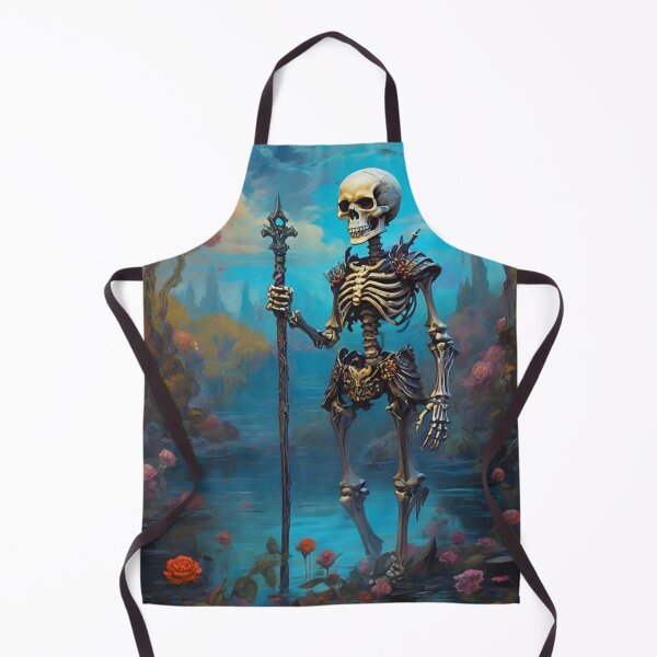 Item preview, Skeleton warrior standing in an ethereal magical bog with flowers designed and sold by Vintage Designs +.