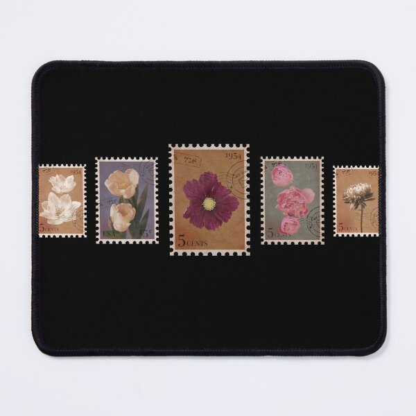 Item preview, Vintage floral stamps designed and sold by TorraCreative.