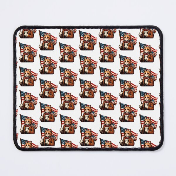 Item preview, A Vintage Cat Holding American Flag for Cat Kitten Lover - designed and sold by PurpleLoveStore.