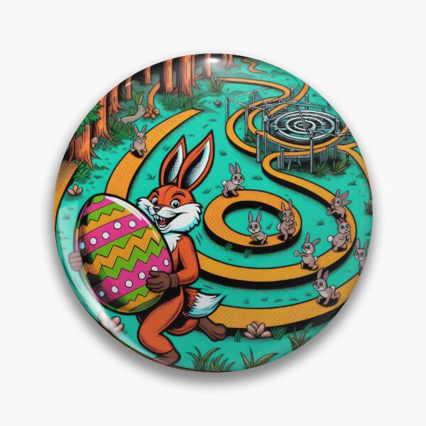 Item preview, fox stole easter egg from rabbits Easter Funny animals designed and sold by Expressions-Sel.