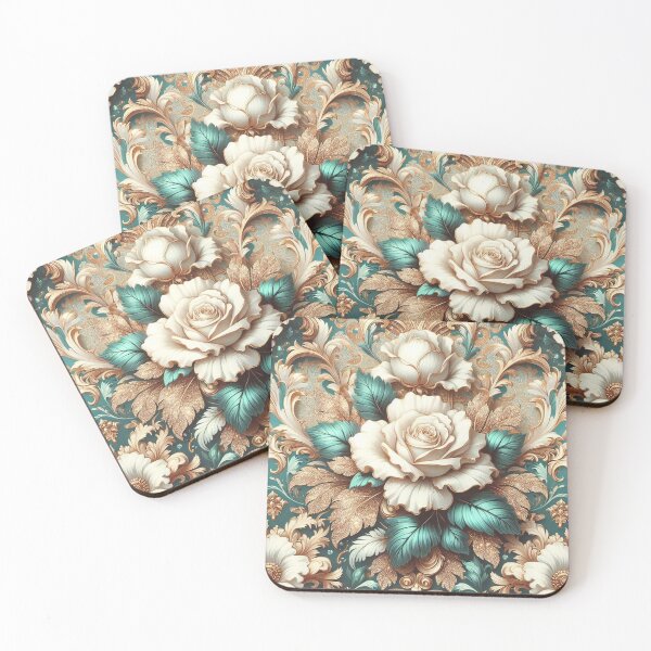 Item preview, Glitter Gold, Matte Turquoise & White Baroque designed and sold by DesignsByPrnces.
