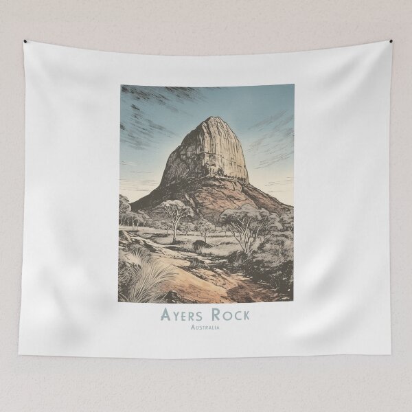 Aperçu de l'œuvre affiche de voyage vintage - Ayers Rock Uluru Australie, Retro Minimal Design créée et vendue par pod24.