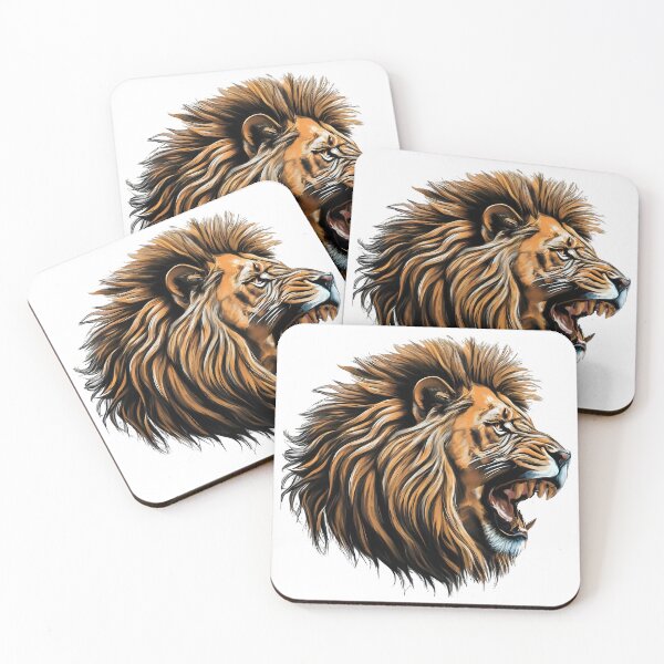 Item preview, lion roaring, with open mouth, lion's head, illustration, applique designed and sold by orthodox-icon.