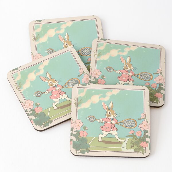 Item preview, Beautiful White Brown Rabbit Playing Tennis designed and sold by wigobun.