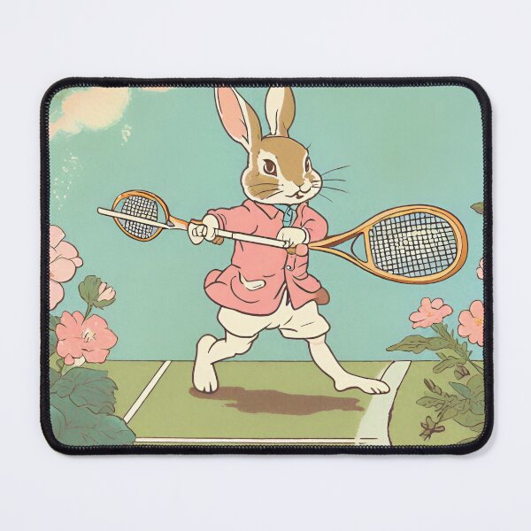 Item preview, Beautiful White Brown Rabbit Playing Tennis designed and sold by wigobun.