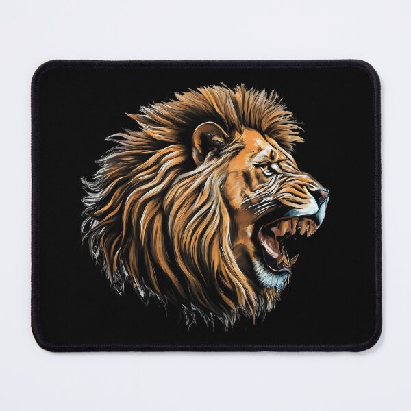 Artikelvorschau, Löwe brüllend, mit offenem Maul, Löwenkopf, Illustration, Applikation entworfen und verkauft von orthodox-icon.
