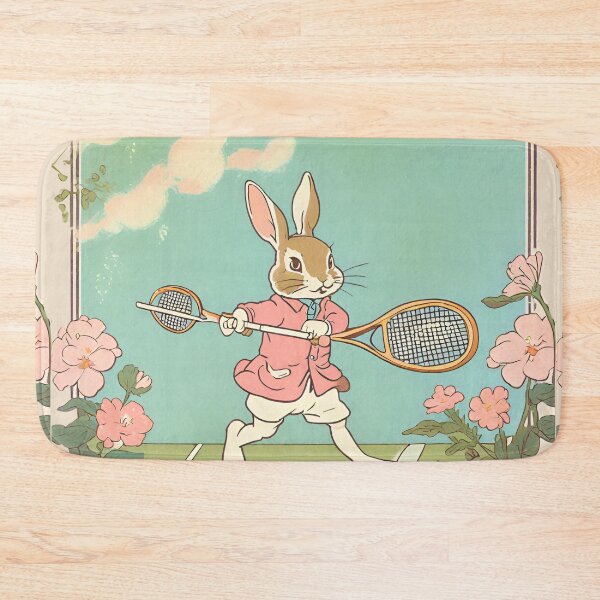 Item preview, Beautiful White Brown Rabbit Playing Tennis designed and sold by wigobun.