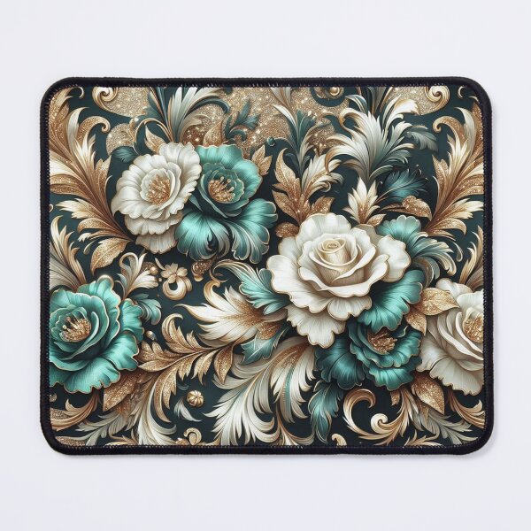 Item preview, Glitter Gold, Matte Dark Turquoise & White Baroque designed and sold by DesignsByPrnces.