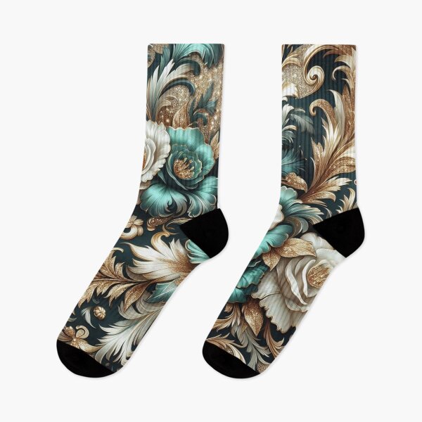 Item preview, Glitter Gold, Matte Dark Turquoise & White Baroque designed and sold by DesignsByPrnces.