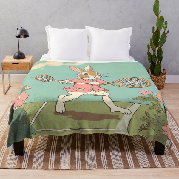 Item preview, Beautiful White Brown Rabbit Playing Tennis designed and sold by wigobun.