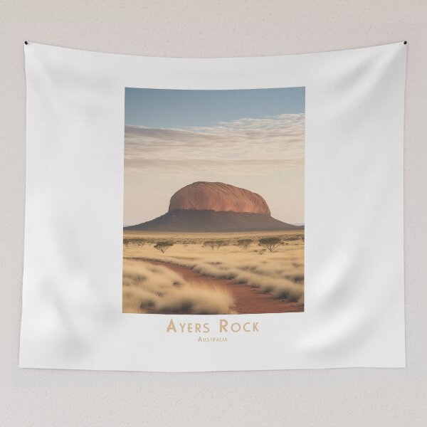 Artikelvorschau, Vintage Reiseplakat von Ayers Rock, Uluru – Retro Minimal Design für Natur- und Reiseliebhaber entworfen und verkauft von pod24.