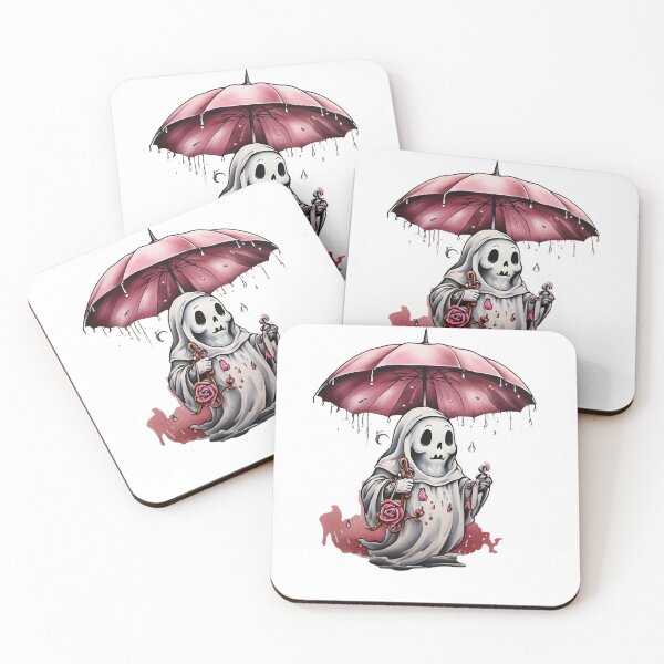 Item preview, ghost with a pink umbrella designed and sold by misbahsiro.