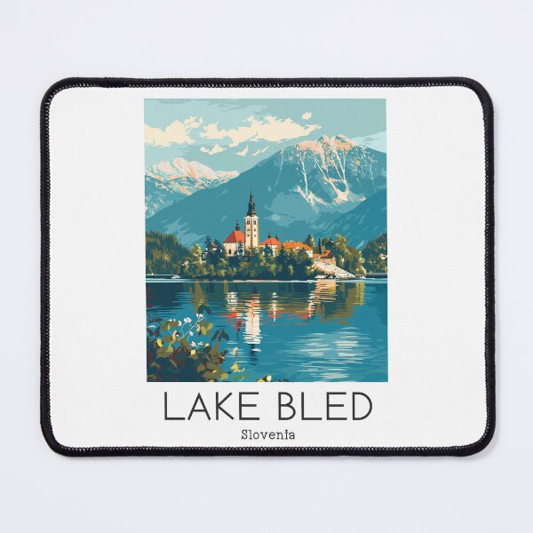 Item preview, A Vintage Travel Illustration of Lake Bled - Slovenia designed and sold by GoodOldVintage.