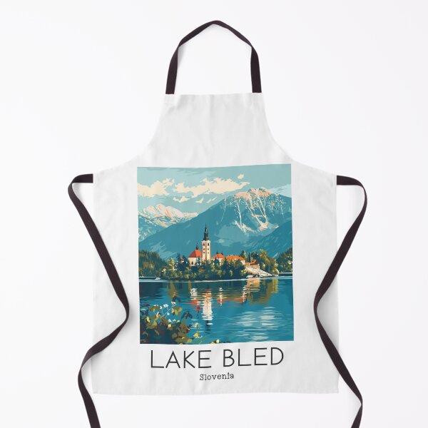 Item preview, A Vintage Travel Illustration of Lake Bled - Slovenia designed and sold by GoodOldVintage.