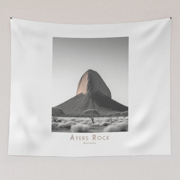 Aperçu de l'œuvre vintage Ayers Rock, Uluru, Australie, Affiche de voyage - Design rétro minimaliste créée et vendue par pod24.