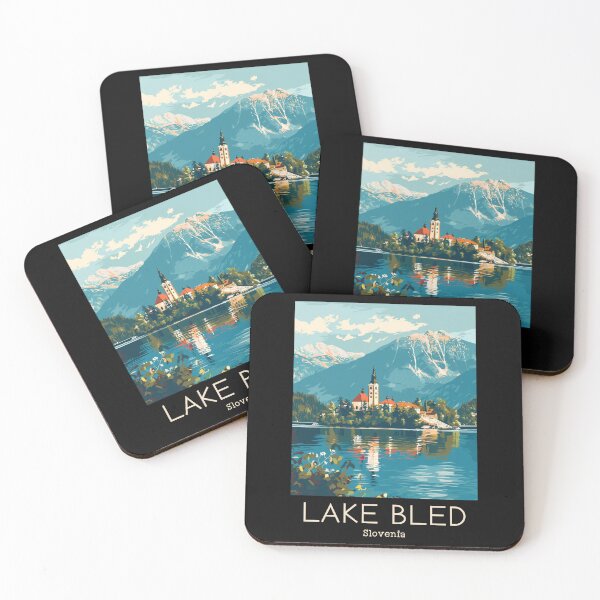 Item preview, A Vintage Travel Illustration of Lake Bled - Slovenia designed and sold by GoodOldVintage.